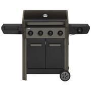 Mustang Augusta 4+1 gassgrill i sort og rustfritt stål med lokk og sidebrenner