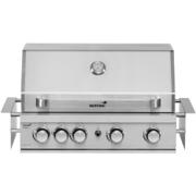 Mustang Pearl 4 innebygd gassgrill i klassisk rustfritt stål med lokk