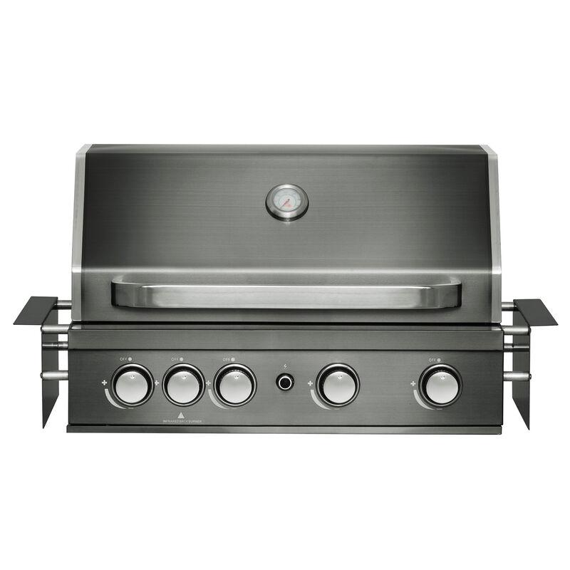 Mustang Black Pearl 4 innebygd gassgrill i matt sort rustfritt stål